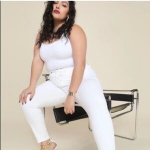 NWT Good American Good Waist lace fly skinny jeans